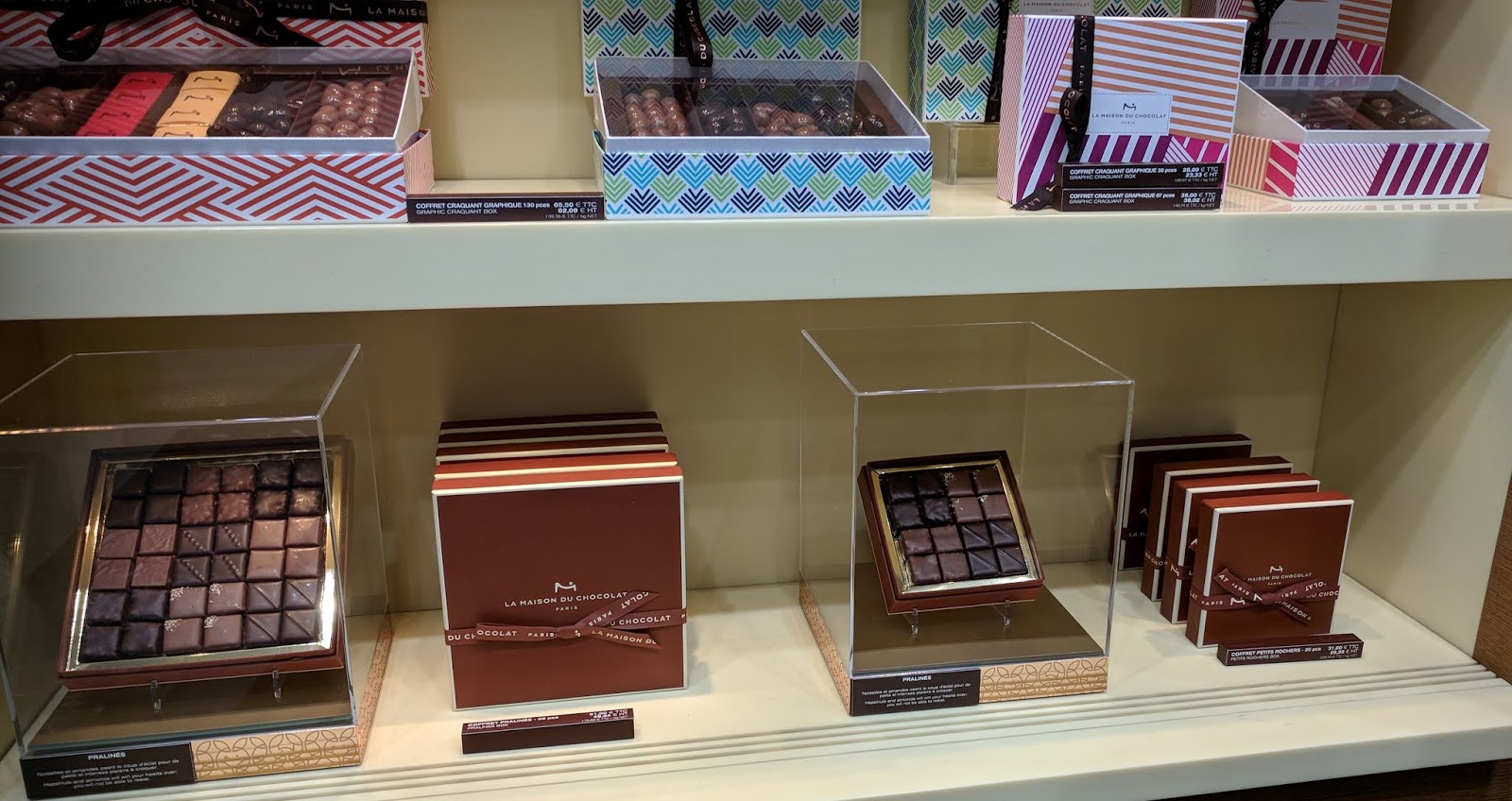 Some of the Chocolates at La Maison du Chocolat at Charles De Gaulle Airport, Paris, France