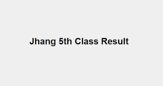 Jhang 5th Class Result 2019 - BISE PEC Jhang Board 5th Results