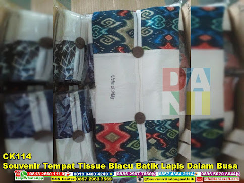jual Souvenir Tempat Tissue Blacu Batik Lapis Dalam Busa