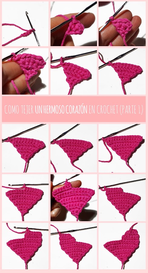 patrón corazón de crochet