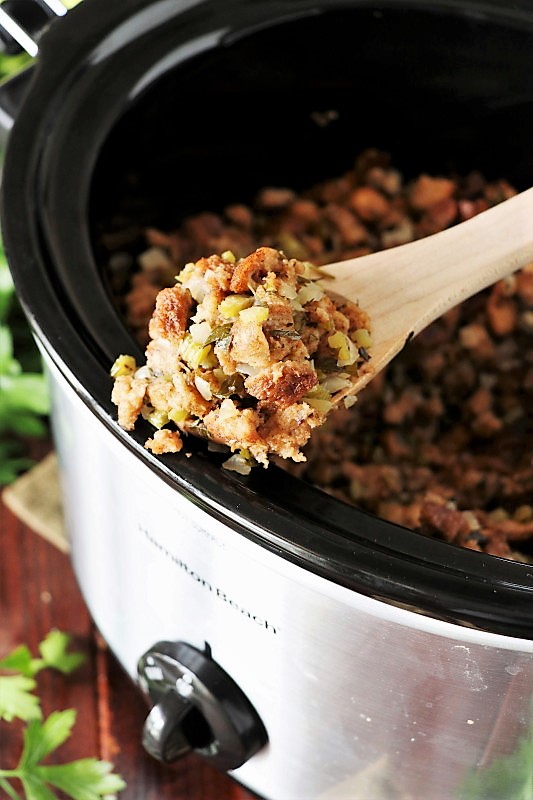 Slow Cooker Stuffing {or Dressing or whatever you call it!} The