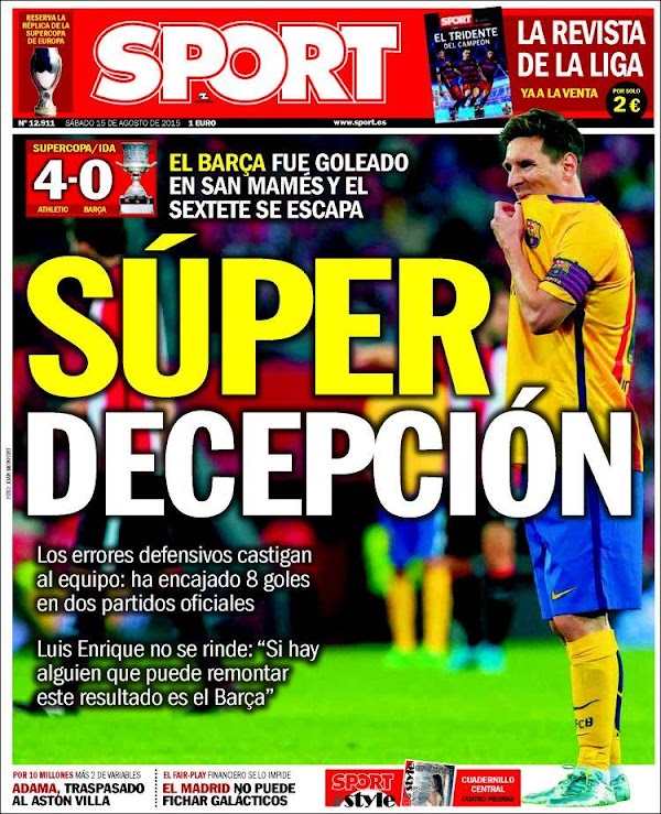 FC Barcelona, Sport: "Súper decepción"