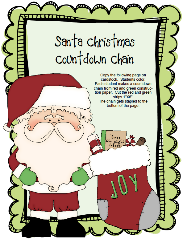 Christmas Countdown Chain Elf Mini Printable