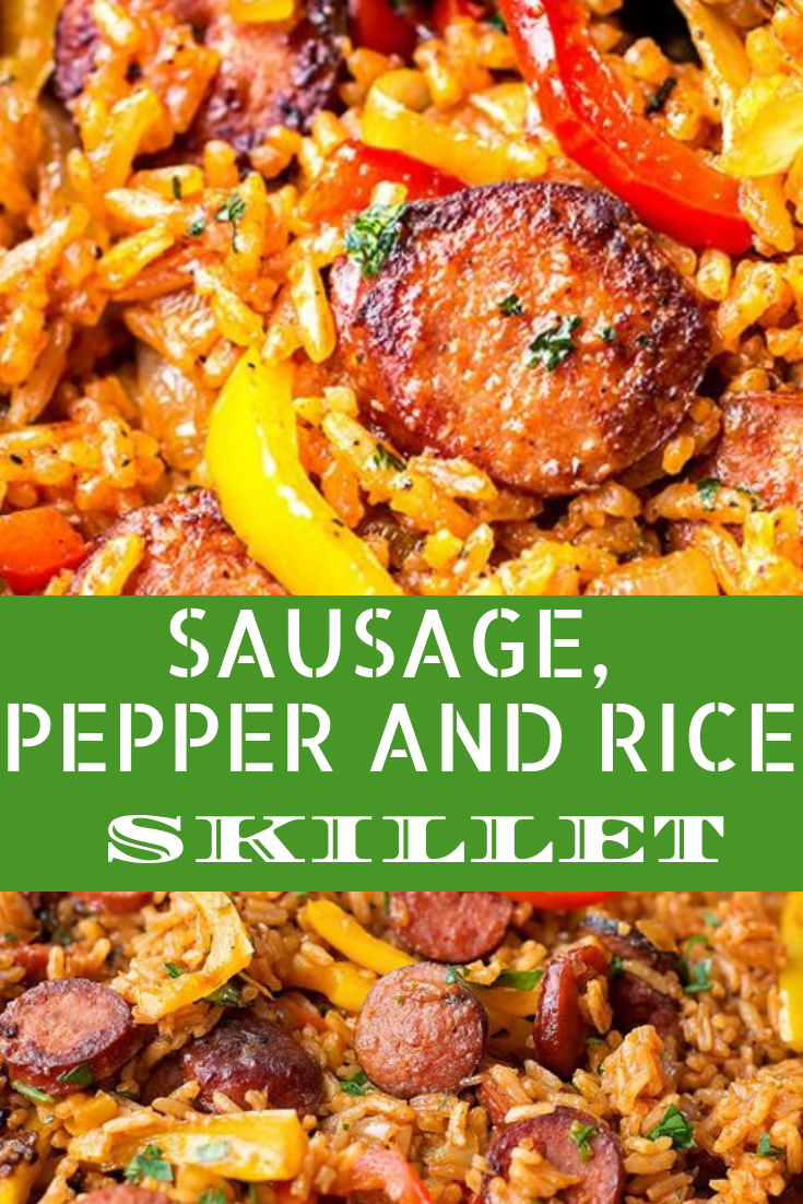 SAUSAGE, PEPPER AND RICE SKILLET