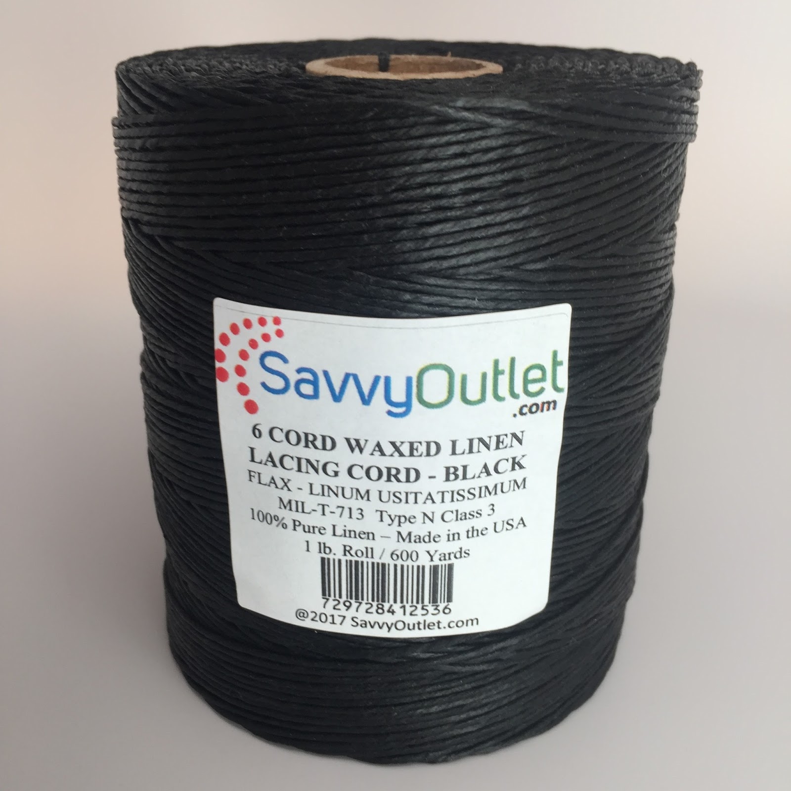 The Boxer Report SavvyOutlet Black 6 Cord Waxed Linen Lacing Cord 600