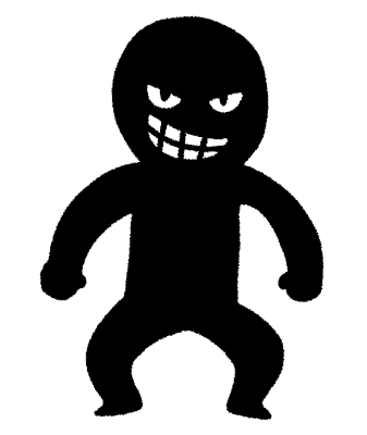 悪人のイラスト「黒いシルエット」