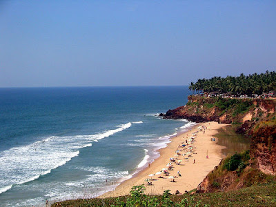 Varkala Beach or Papanasam Beach in Kerala India