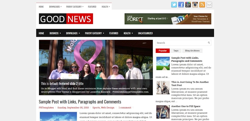 GoodNews Free Blogger Template