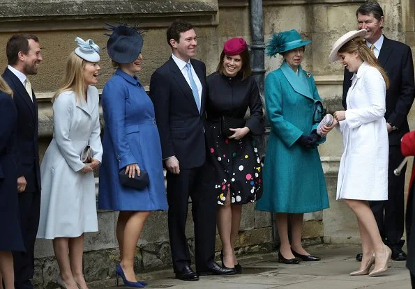 Queen Elizabeth, Kate Middleton, Countess Sophie, Lady Louise, Princess Anne, Princess Eugenie, Jack Brooksbank, Princess Beatrice