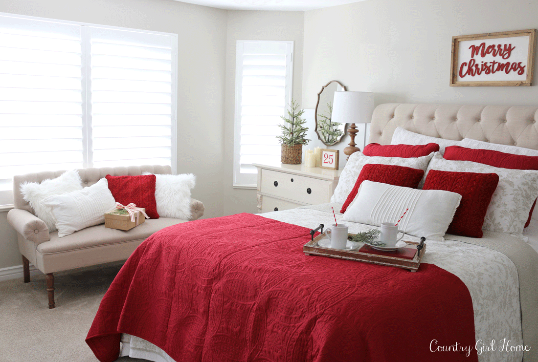 Red and 2024 white bedroom