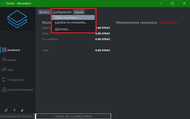 Cifrar monedero contraseña seguridad configurar Configurar contraseña seguridad monedero STRATIS STRAT