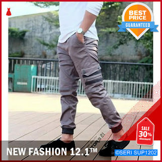 SUP1202C31 Celana Jogger Cargo Strip Saku Joger BMGShop