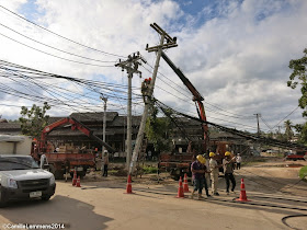 Electricity pole accident Choengmon
