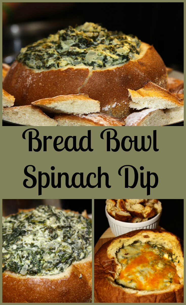 For the Love of Food Thanksgiving Bread Bowl Spinach Dip