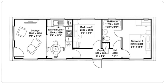 Park Home Floor Plan 40x12