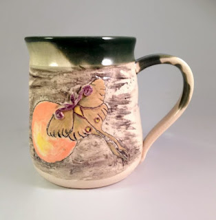 Ceramic Luna Moth Mug by Future Relics Gallery