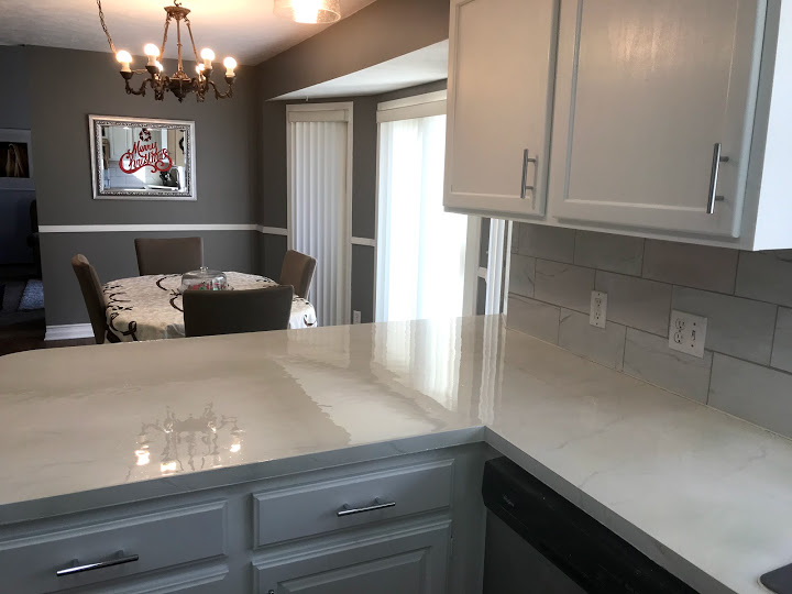 DIY Is My Happy Place Faux Marble Backsplash