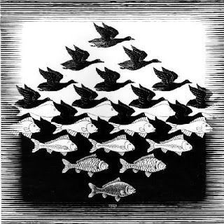 An interlocking pattern, by MC Escher