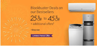 Amazon Large Appliances Flat 25% Off While Checking Out + Extra Rs.1000 Gift Card On Purchase Of Rs.10000+