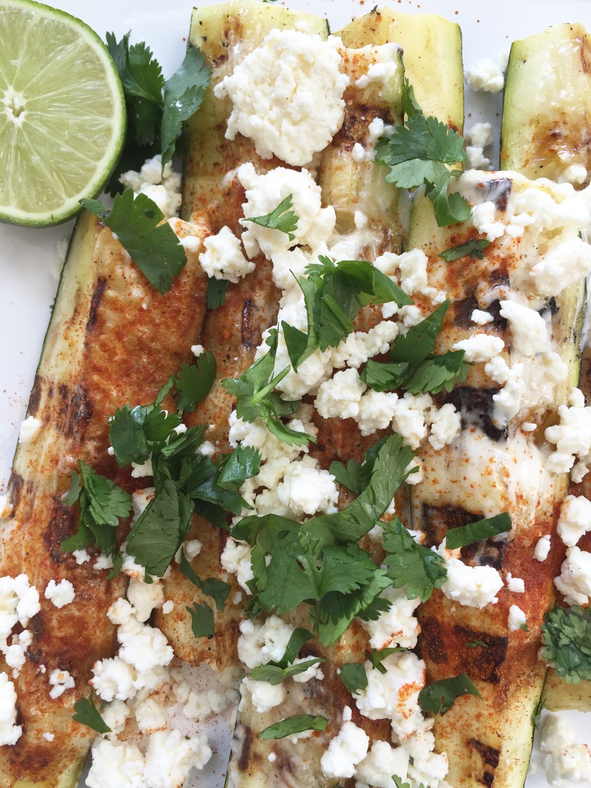 Mexican Street Corn Style Grilled Zucchini