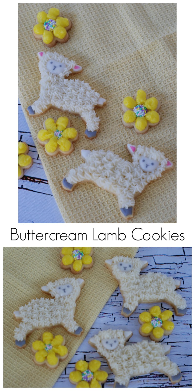 Easter Lamb Buttercream Cookies Sweet Jenny Belle easy sugar cookie