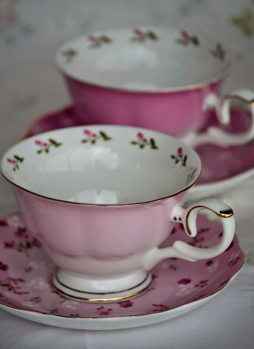 Beautiful Girlhood Delightful Tea Cups, Lace and Posies…