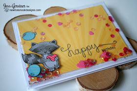 Birthday Shaker Card by Jess Gerstner using Newton's Nook Designs and WRMK Fuse Tool