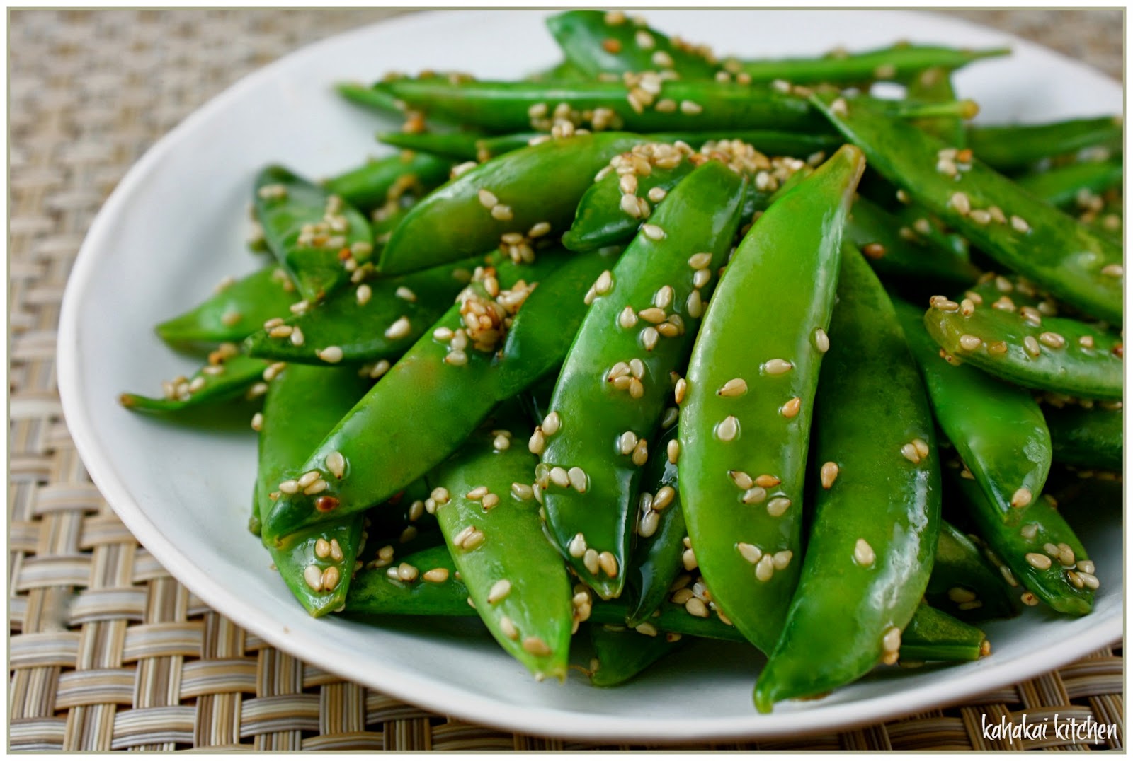 Kahakai Kitchen Sesame Sugar Snap Peas (A Tasty Pupu/Snack and
