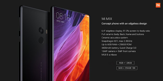 Xiaomi Mi Mix първият смартфон без рамка от горе (2016 г.)