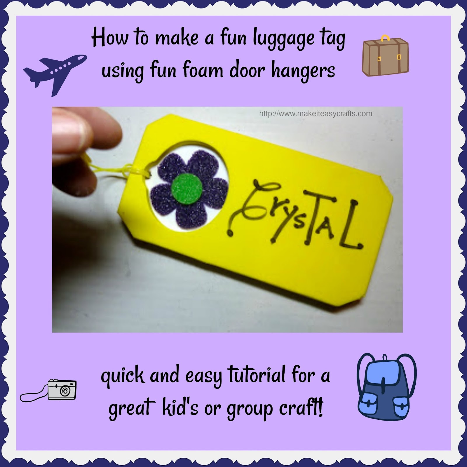 Make it easy crafts How to make an easy luggage tag, fun kid's craft
