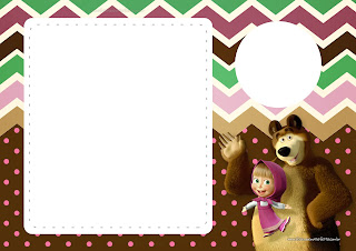 Masha y el Oso: Invitaciones para Imprimir Gratis. Para hacer invitaciones, tarjetas, marcos de fotos o etiquetas, para imprimir gratis de Masha y el Oso.