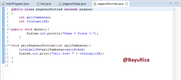 Overloading & Overriding pada Inheritance Java | Bayu Riza