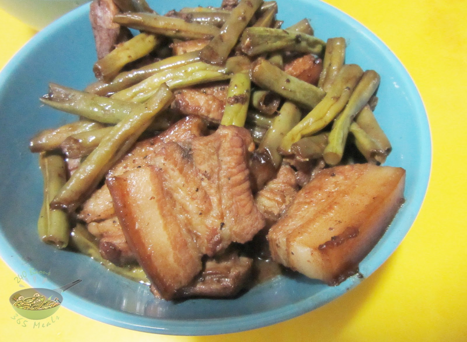 Pork Belly and Long Beans Adobo