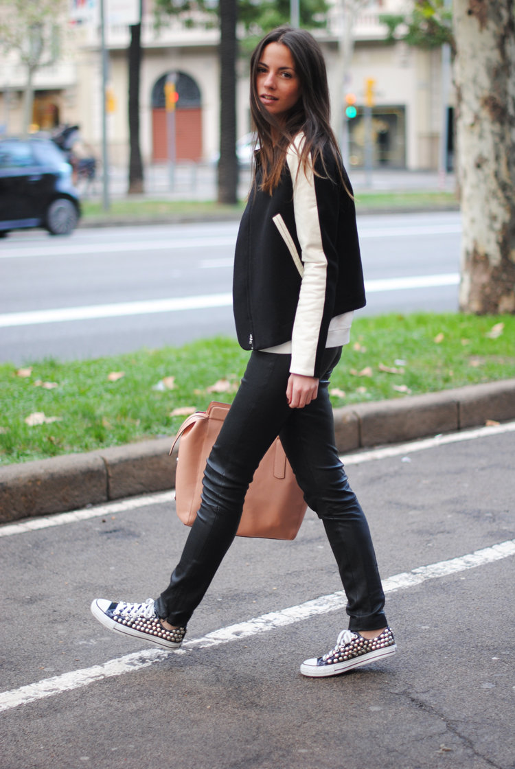 leather trousers and converse