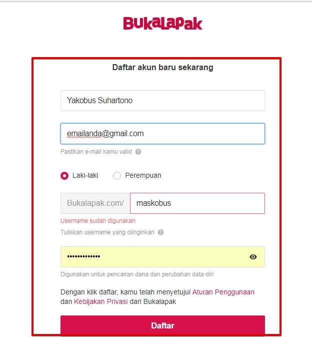 Registrasi bukalapak.com Registrasi bukalapak.com