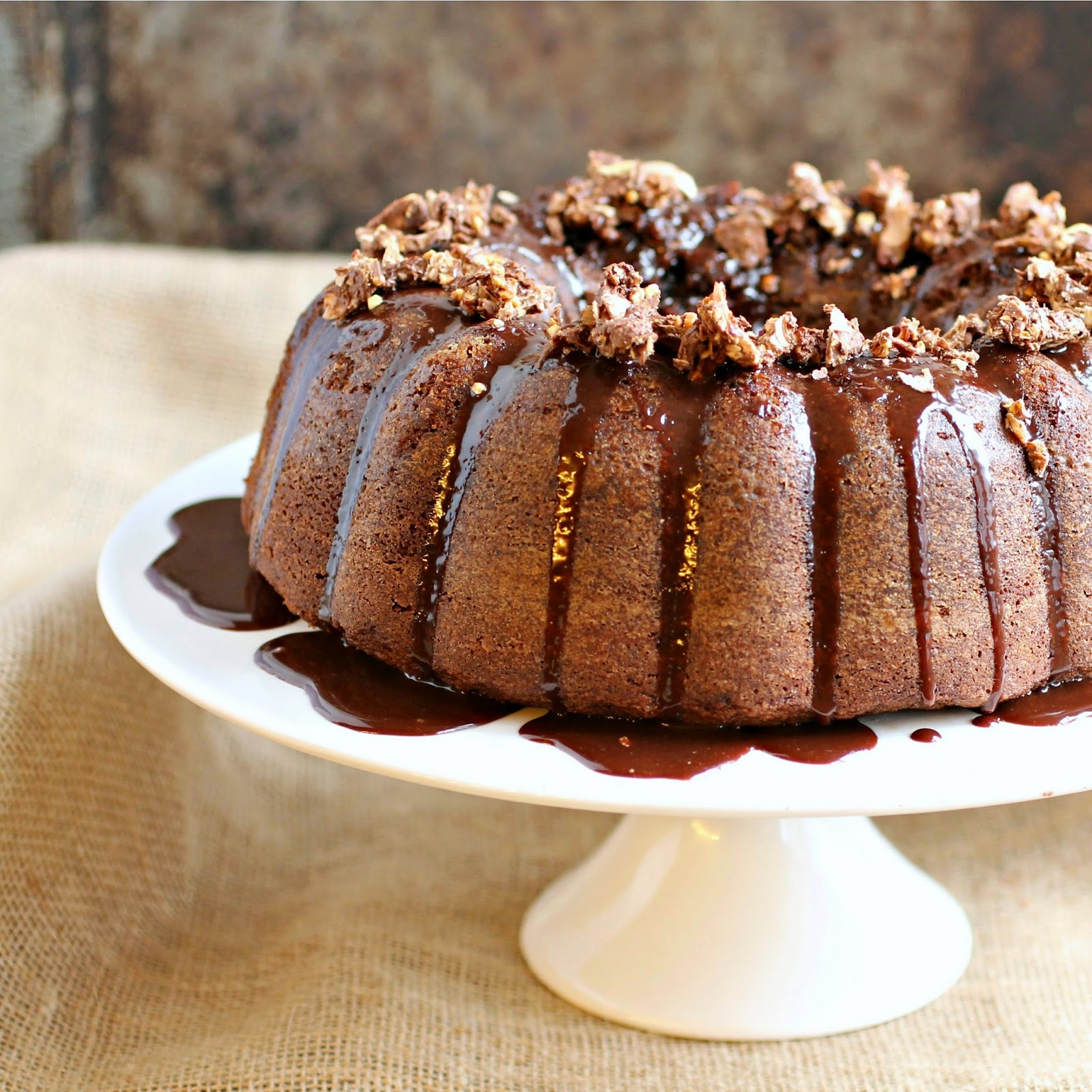 Hungry Couple Chocolate Hazelnut Candy Bundt with Nutella Glaze