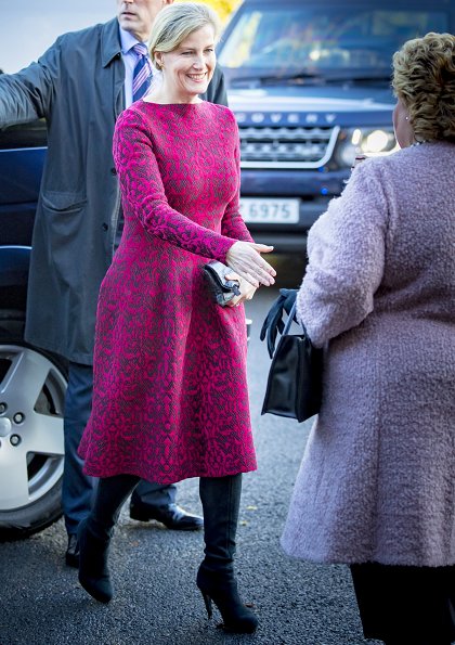 Countess Sophie wore Azzedine Alaïa wool blend knit dress which she had worn a few times before. and carried Sophie Habsburg  Amber clutch