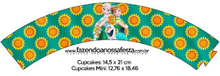 Frozen Fiebre Congelada: Imprimibles Gratis para Fiestas. Wrappers para cupcakes de Frozen Fiebre Congelada.