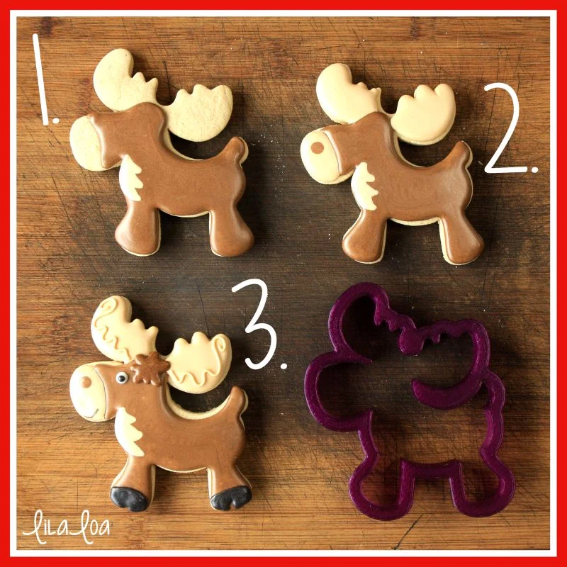 Cute moose sugar cookie decorating tutorial