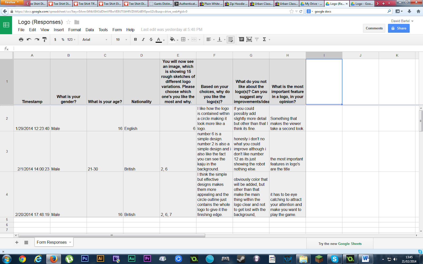 Unit 30 Digital graphics: Logo Development Log