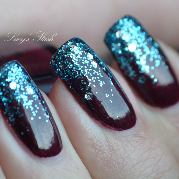 'Frozen Tips' manicure with OPI Muppets Pepe's Purple Passion and Gone ...