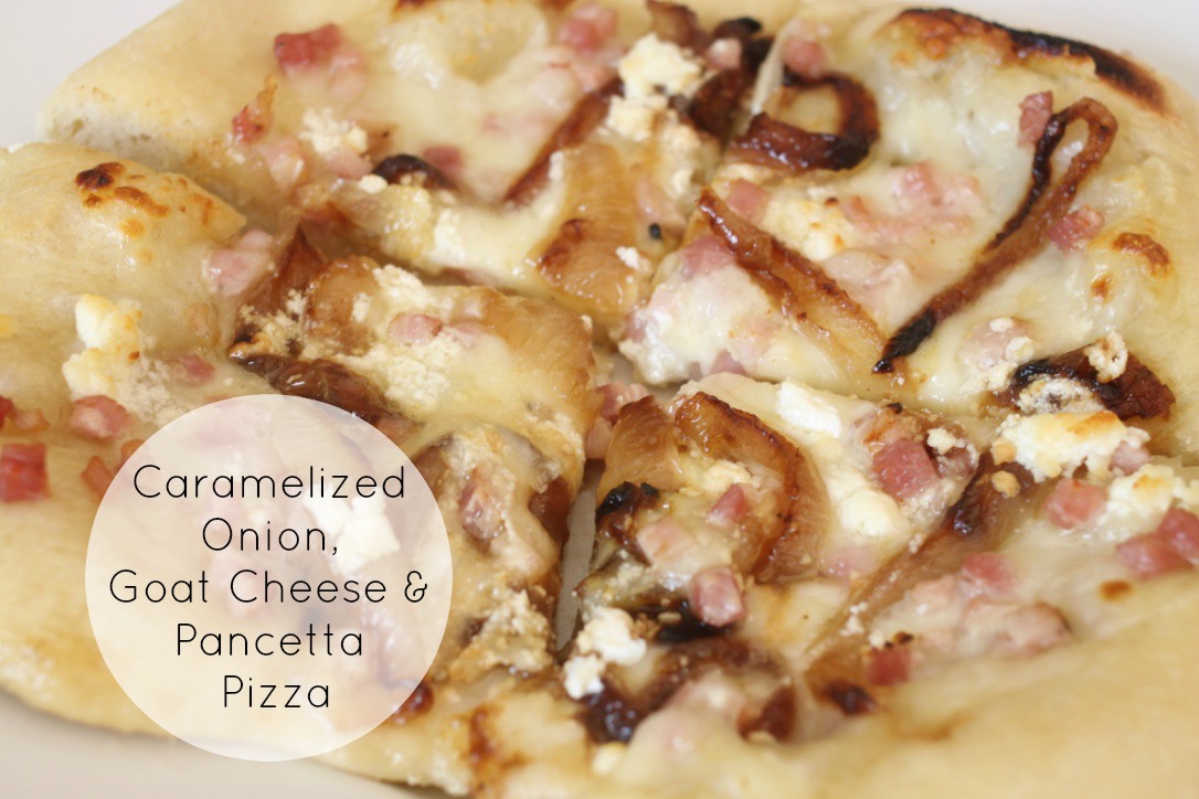 The Larson Lingo Caramelized Onion, Goat Cheese & Pancetta Pizza