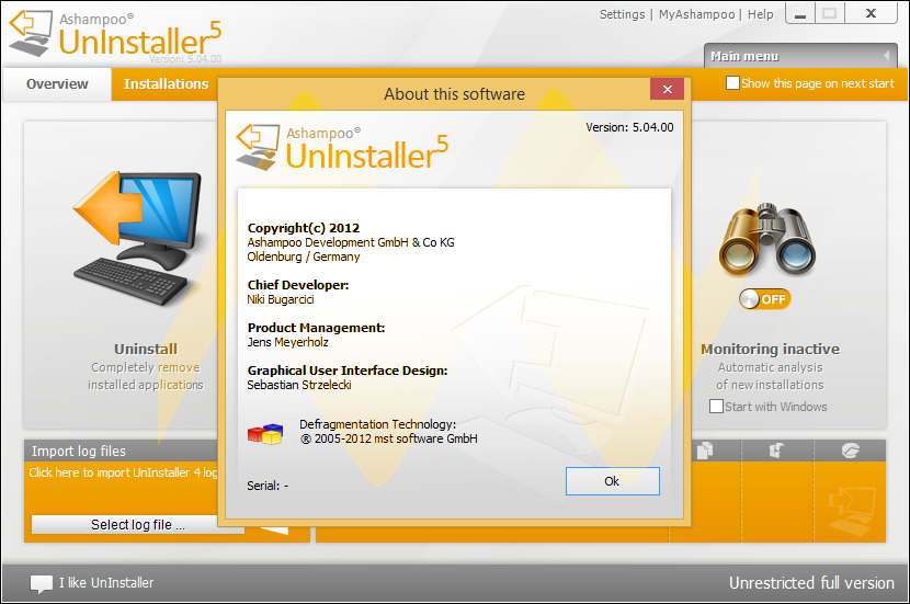 Ashampoo UnInstaller 5 Ashampoo UnInstaller 5