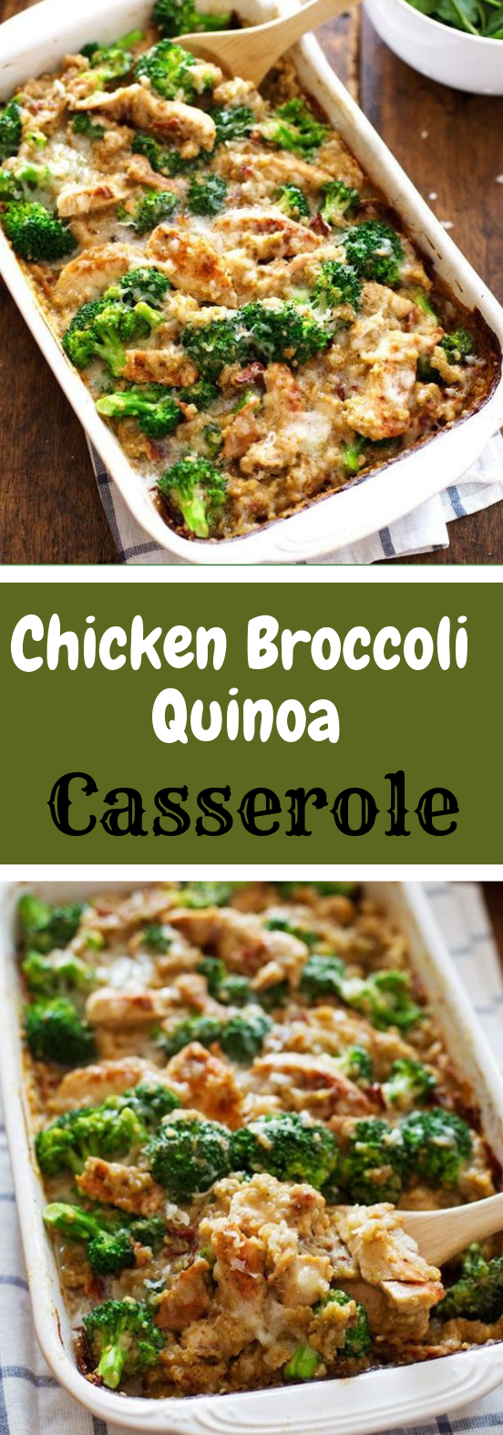 creamy chicken quinoa and broccoli casserole #dinner #recipecooking