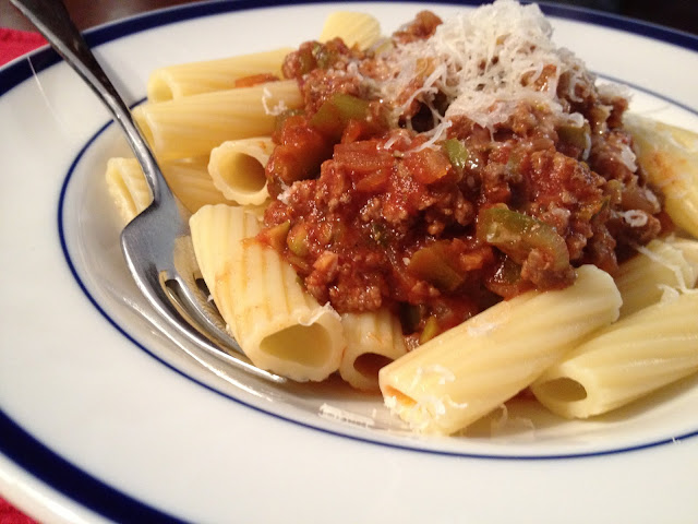 Meat Sauce, Pasta, quick meal