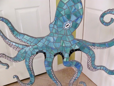 large 4 foot mosaic octopus