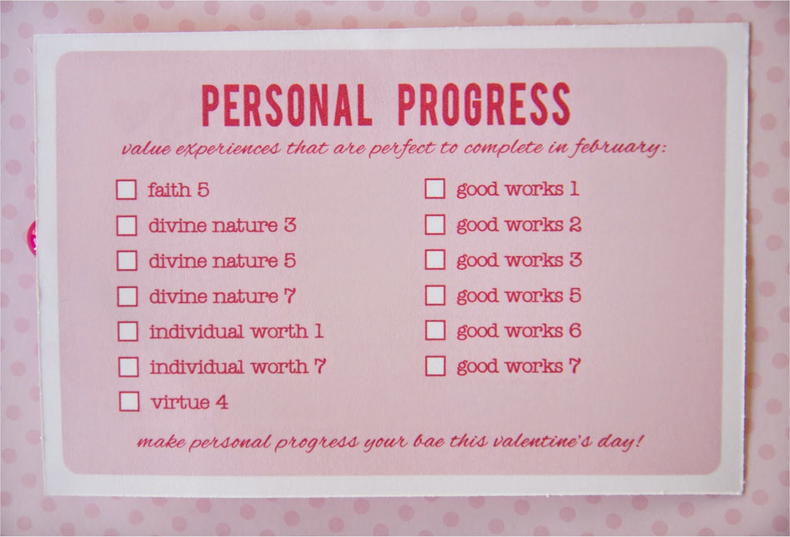 millhollow 1st ward personal progress good works project ideas