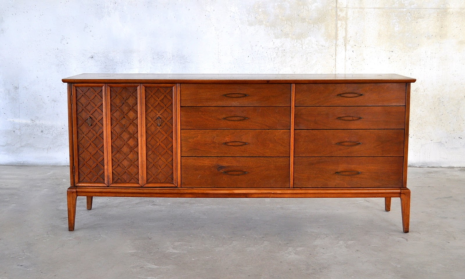 SELECT MODERN Mid Century Modern Triple Dresser Credenza