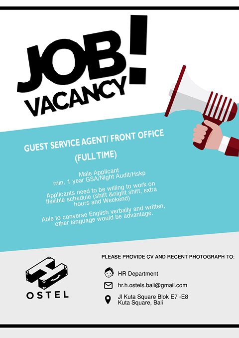 Job Vacancy at H-ostel Kuta - HRD BALI | Lowongan Kerja Bali Terbaru 2020