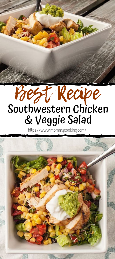 Southwestern Chicken & Veggie Salad #healthyfood #dietketo
